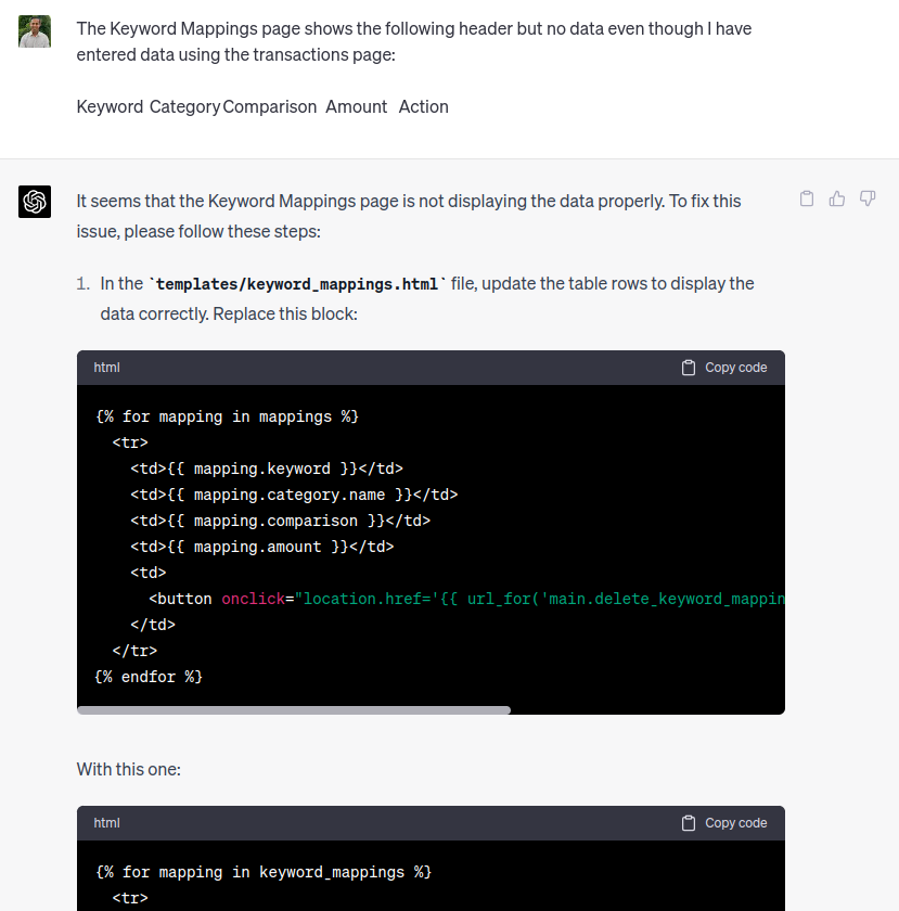 ChatGPT query